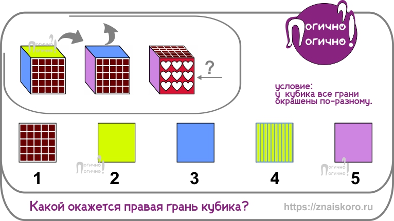  Продолжи последовательность передвижений кубика