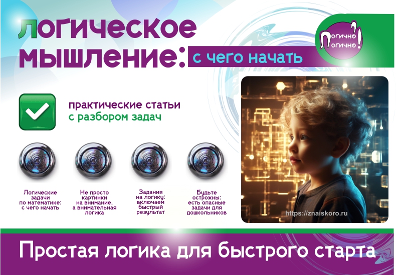 Простая логика для быстрого старта в 5,6,7 лет